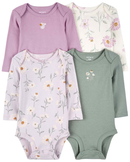 Kit body bebê 4 peças manga longa floral multicor | Carter's