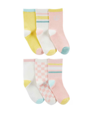 Kit meia infantil 6 pares listrado e xadrez multicor |